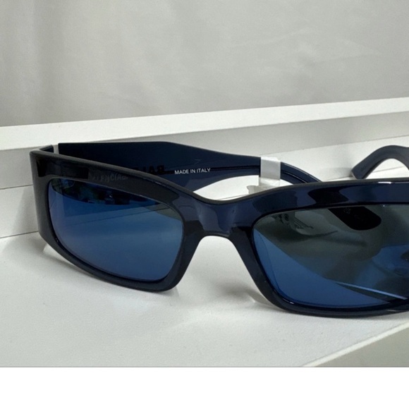 BALENCIAGA Blue Mirrored Geometric Unisex Sunglass BB0328S 004 New no case .R14A - Picture 7 of 10